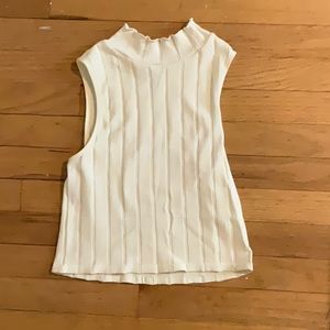 High cut mock neck tank top